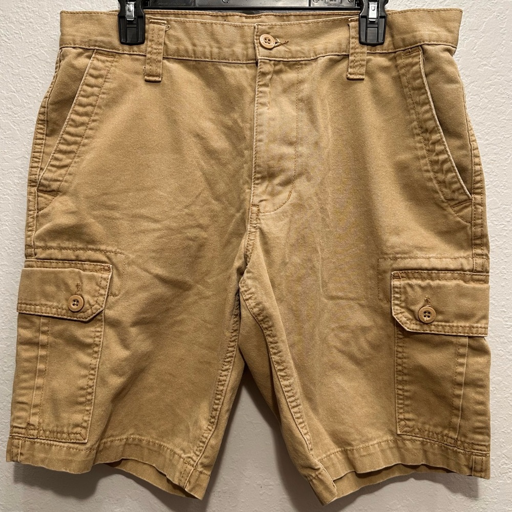 Men’s Tan 6 Pocket U.S. POLO ASSN. Cargo Shorts, Size 34, 10” Inseam